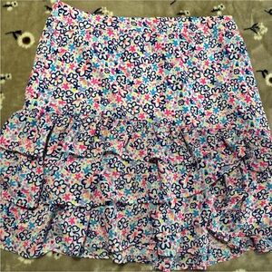 Lilly Pulitzer Pink and Blue Floral A-Line Skirt